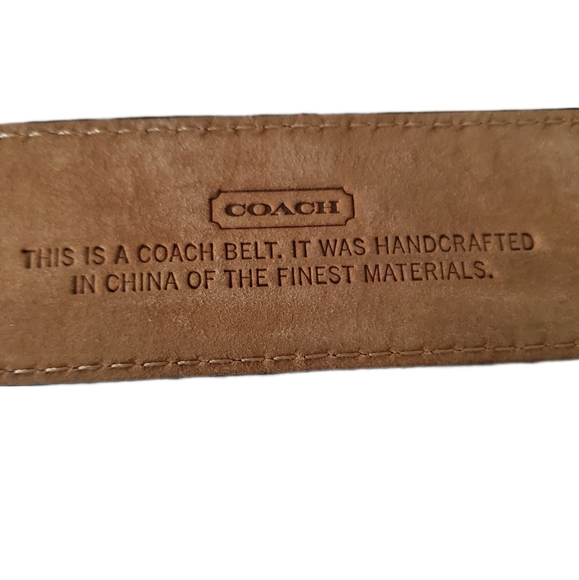 Coach Black Pebble Leather Men's Belt Silver Tone Buckle Size 32 - Picture 5 of 11